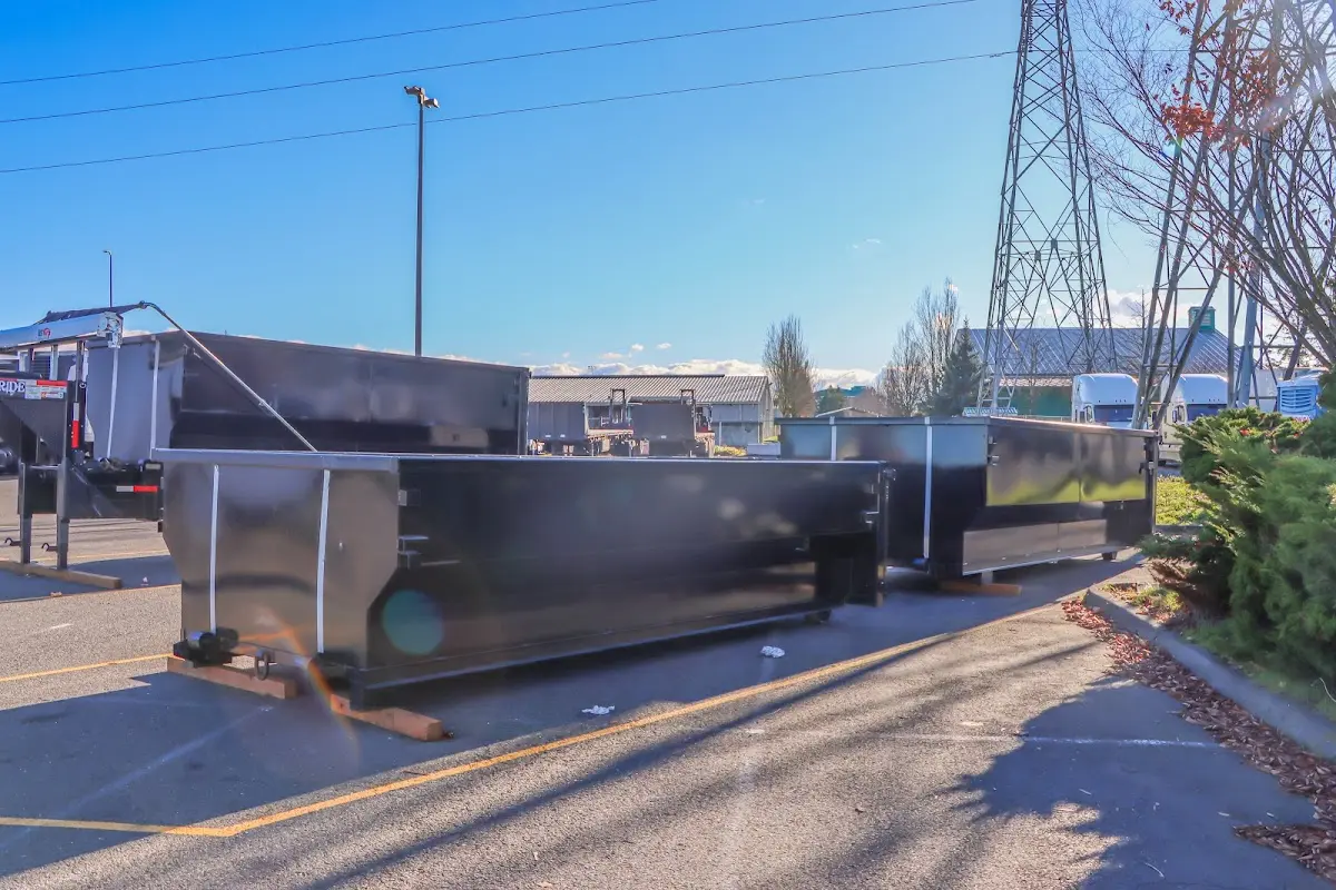 Roll-off dumpster ready for waste disposal at job site for Commercial Dumpster Rental in Crossville